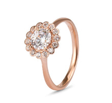 Load image into Gallery viewer, 9ct Halo Rose Gold Cubic Zirconia Ring