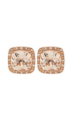 9Kt Rose Gold Morganite & Diamond Earring (M2.6ct, D0.1ct)