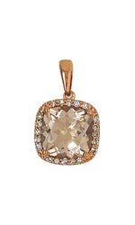 9Kt Rose Gold Morganite & Diamond Pendant (M1.3ct: D0.08ct)