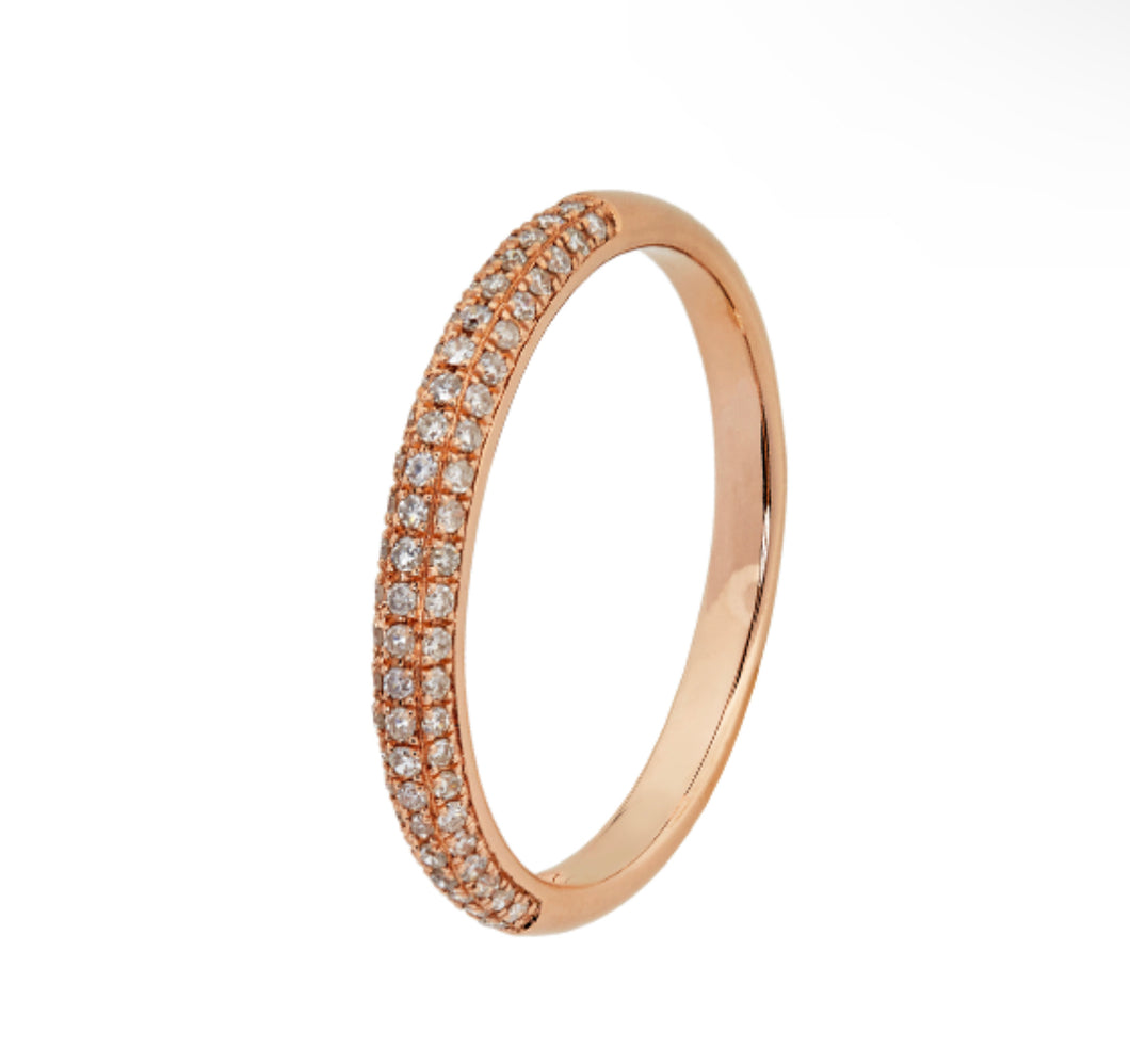 9kt Rose Gold Pavé Diamond Ring