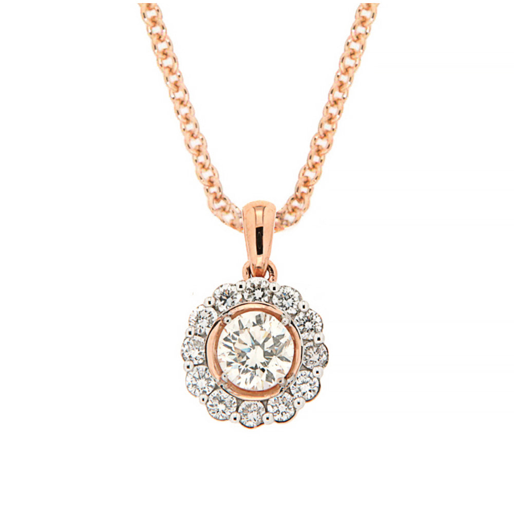 18kt Rose Gold Petals Diamond Pendant