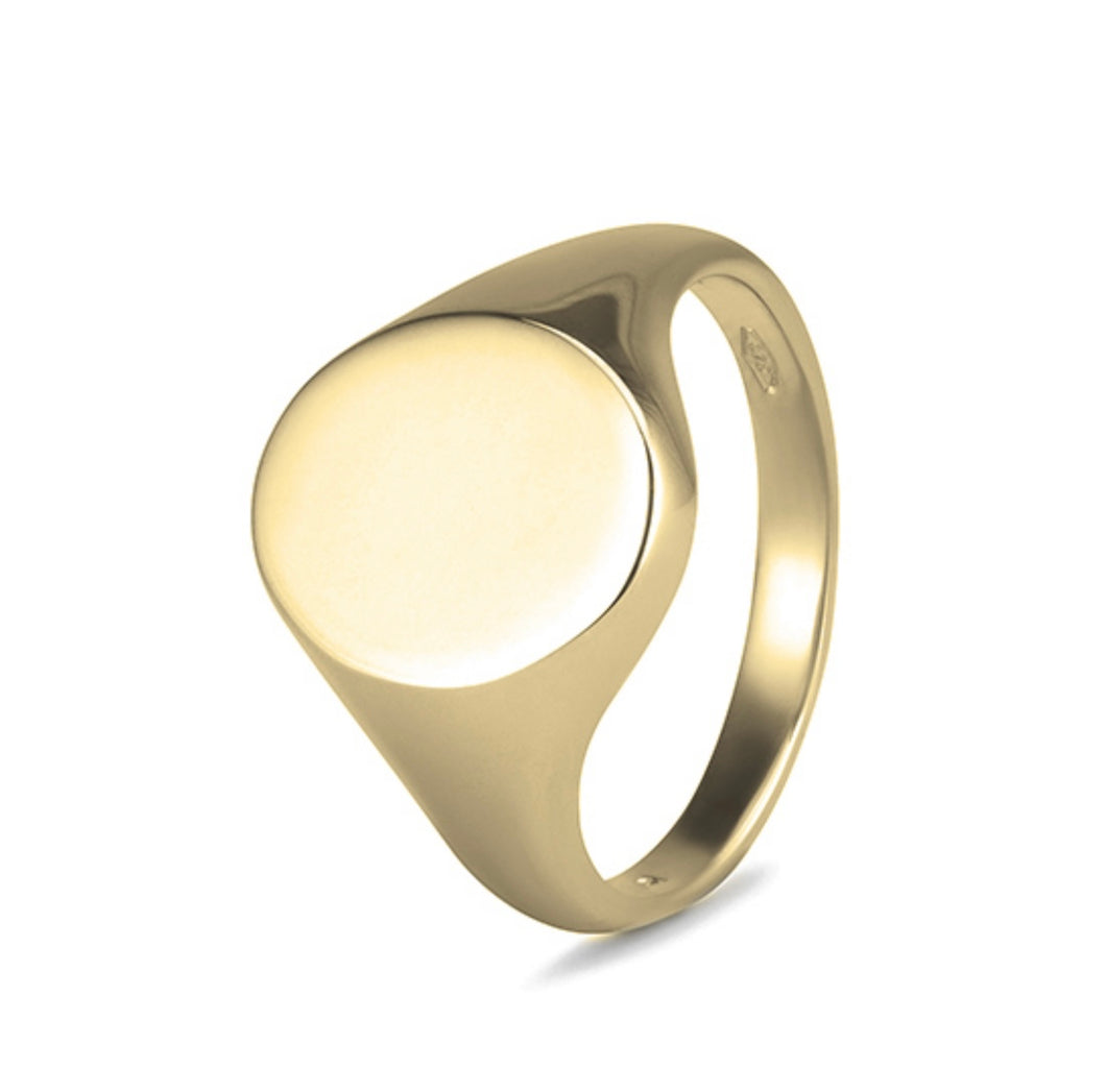 9kt Yellow Gold Oval Signet Ring